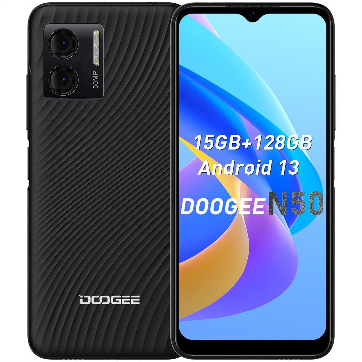 DOOGEE N50 スマホ 2023 SIMフリー スマホ 本体 15GB+128GB（1TB拡張）