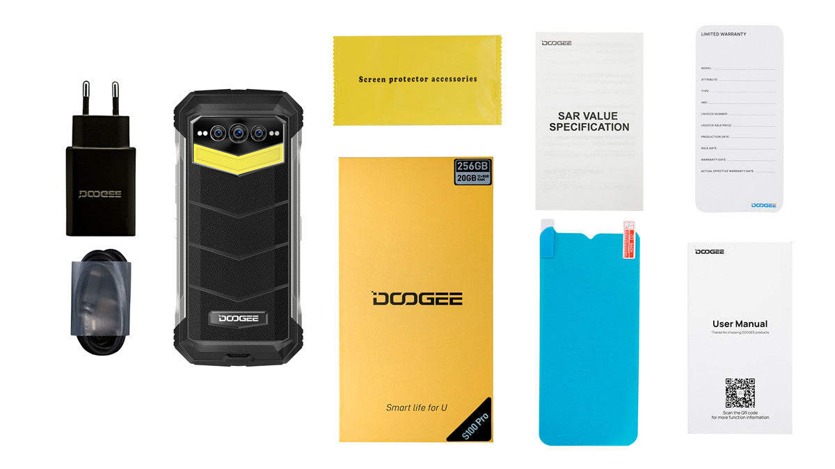 DOOGEE® S100 Helio G99 デュアル スピーカー 10800mAh 20GB+256GB 頑丈な携帯電話